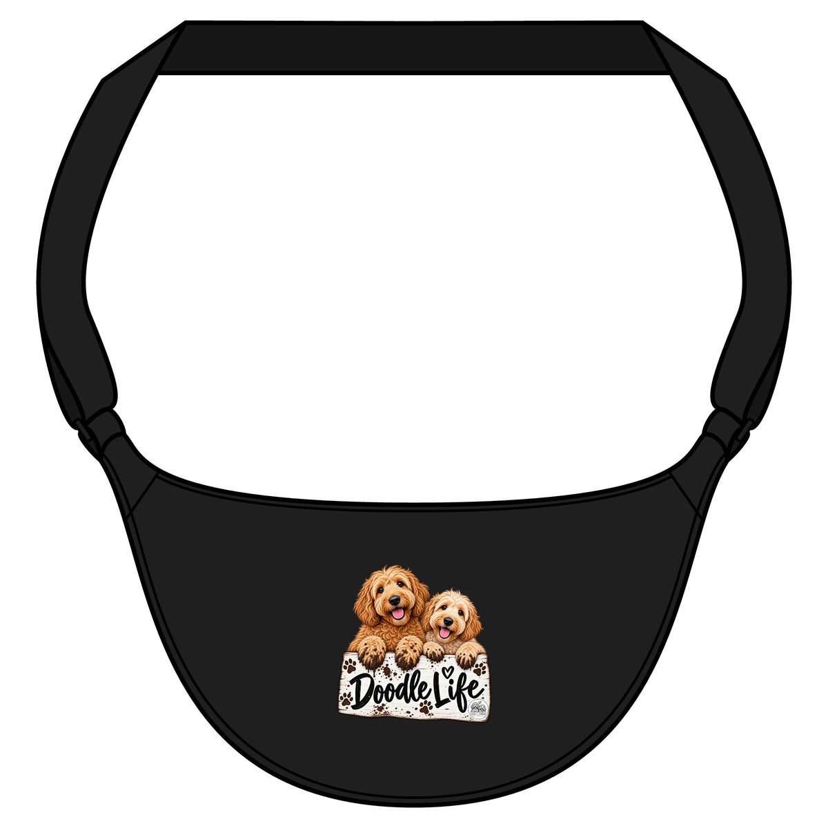 Crossbody Bag — "Doodle Life" Paw Print Doodle Illustration