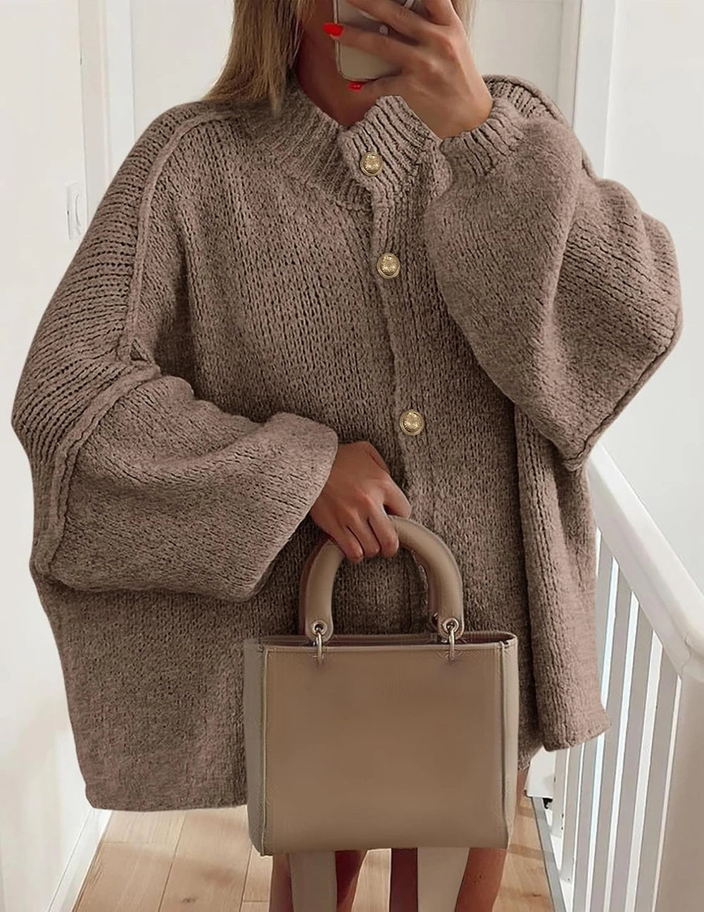 Chunky Knit Cardigan Sweater