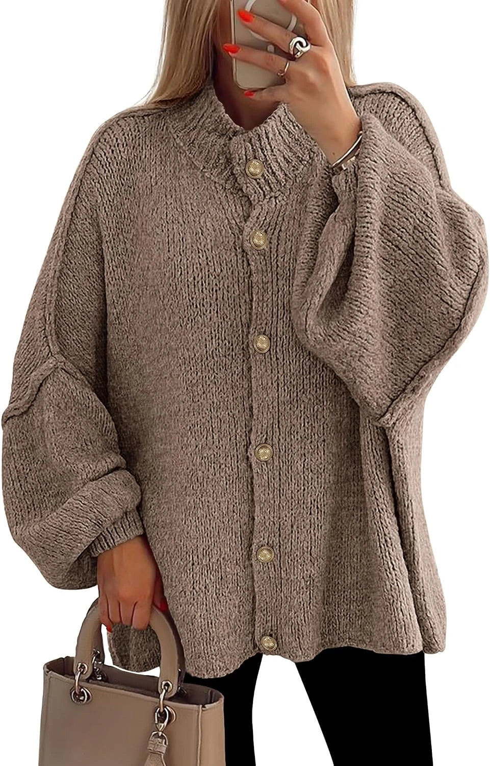 Chunky Knit Cardigan Sweater
