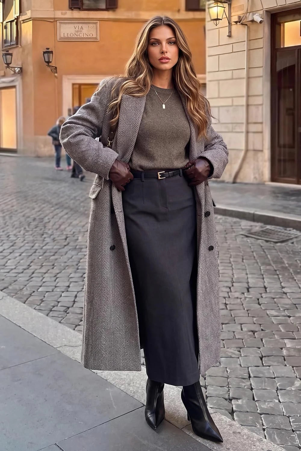 Wool Blend Crew Neck Sweater