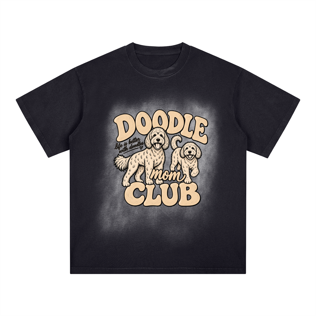 Square Patch Monkey Washed T-Shirt