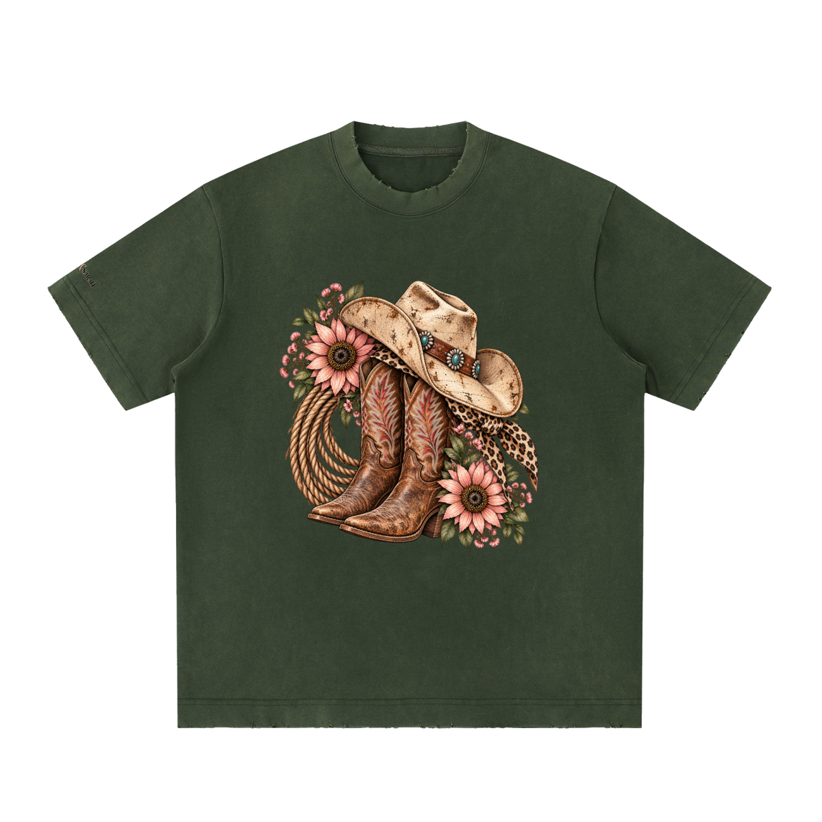 Heavyweight Vintage Washed Frayed T-Shirt